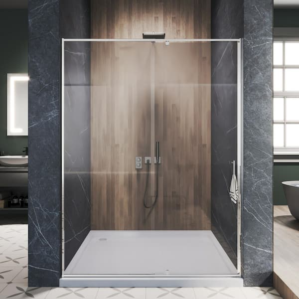 ORGANNICE 50 to 54 in. W x 71 in. H Framed Pivot Shower Door in Chrome with Clear Glass