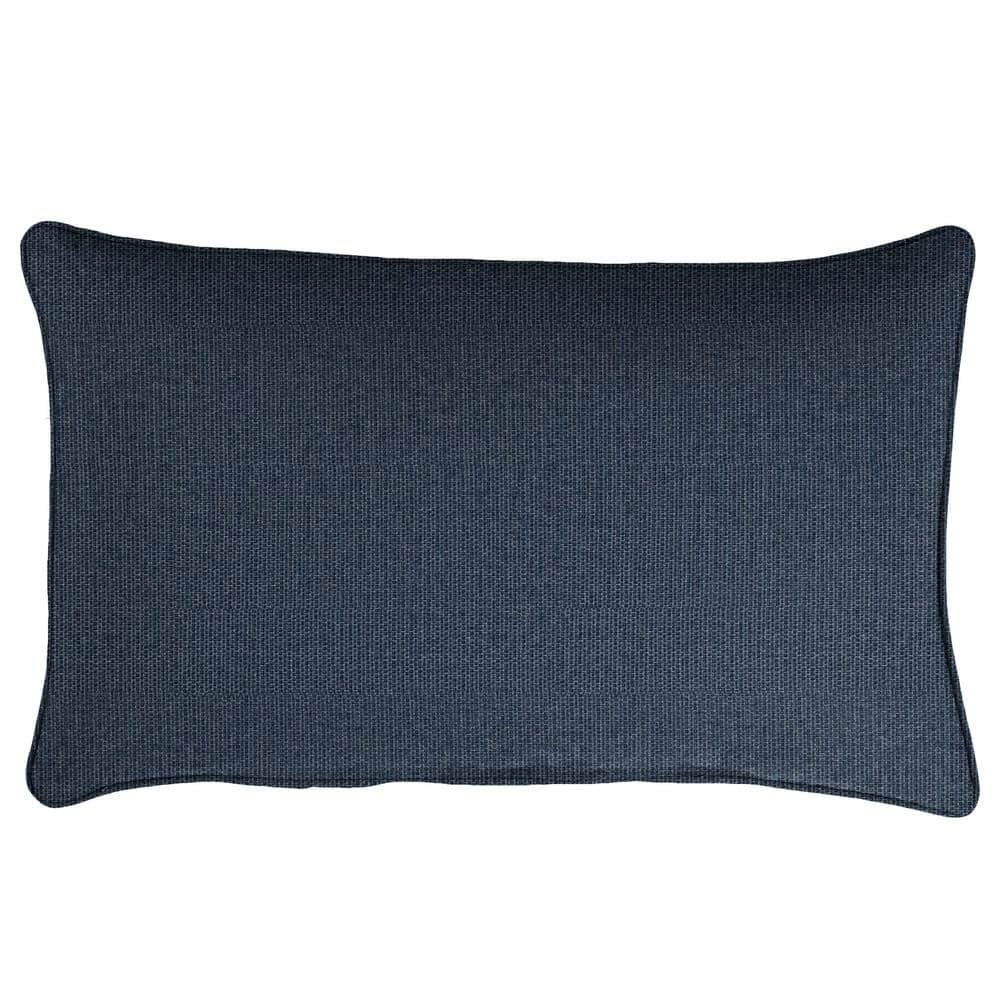 SORRA HOME Sunbrella Revive Indigo Rectangle Outdoor Lumbar Pillow (2 ...