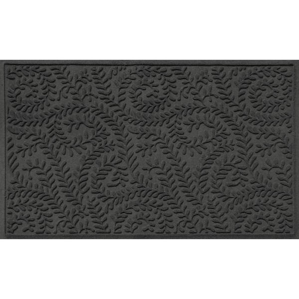 WaterHog Boxwood Charcoal 35 in. x 59 in. PET Polyester Indoor Outdoor Doormat