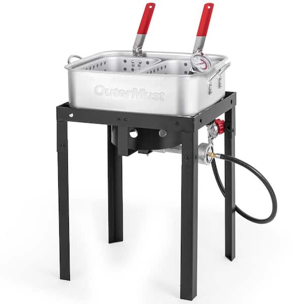 58,000 BTU Outdoor Fish Fryer, 18 Qt. Deep Fryer Pot and 2 Inner Baskets