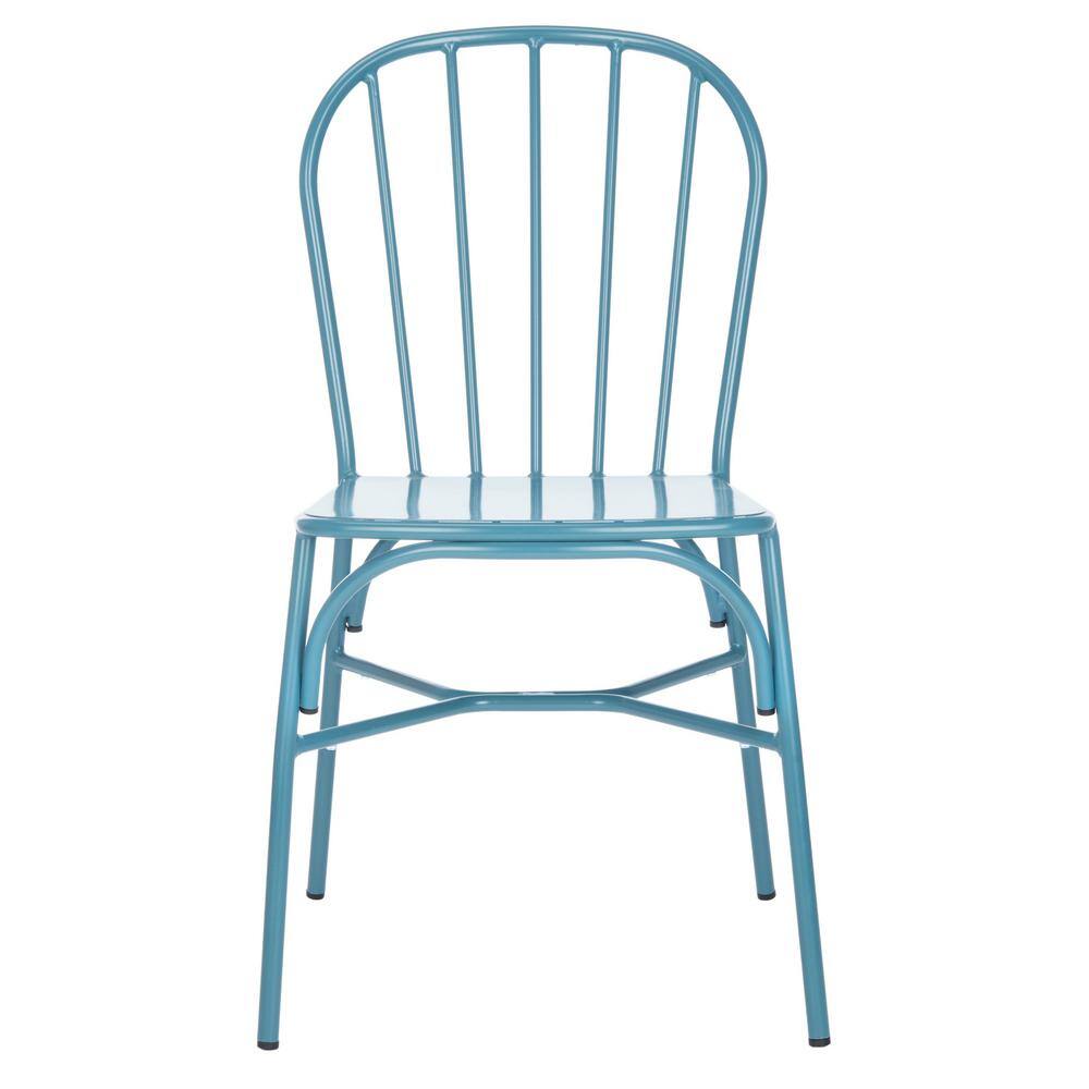 Matte Navy Blue Aluminum Stackable Side Chair Set