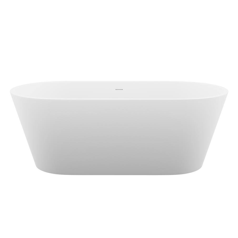 Rossetto 66.8'' Matte White Solid Surface Freestanding Bathtub