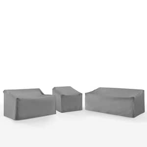 3-Piece Gray Outdoor Sectional Furniture Cover Set