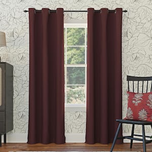 Gavin Energy Saving Merlot Red Polyester 40 in. W x 63 in. L Grommet Blackout Curtain (Single Panel)