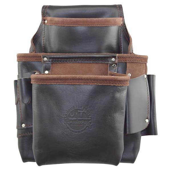 9-Pocket Oil Tanned Leather Framers Nail and Tools Pouch