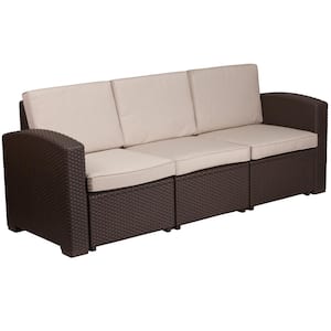 Brown Wood Outdoor Couch