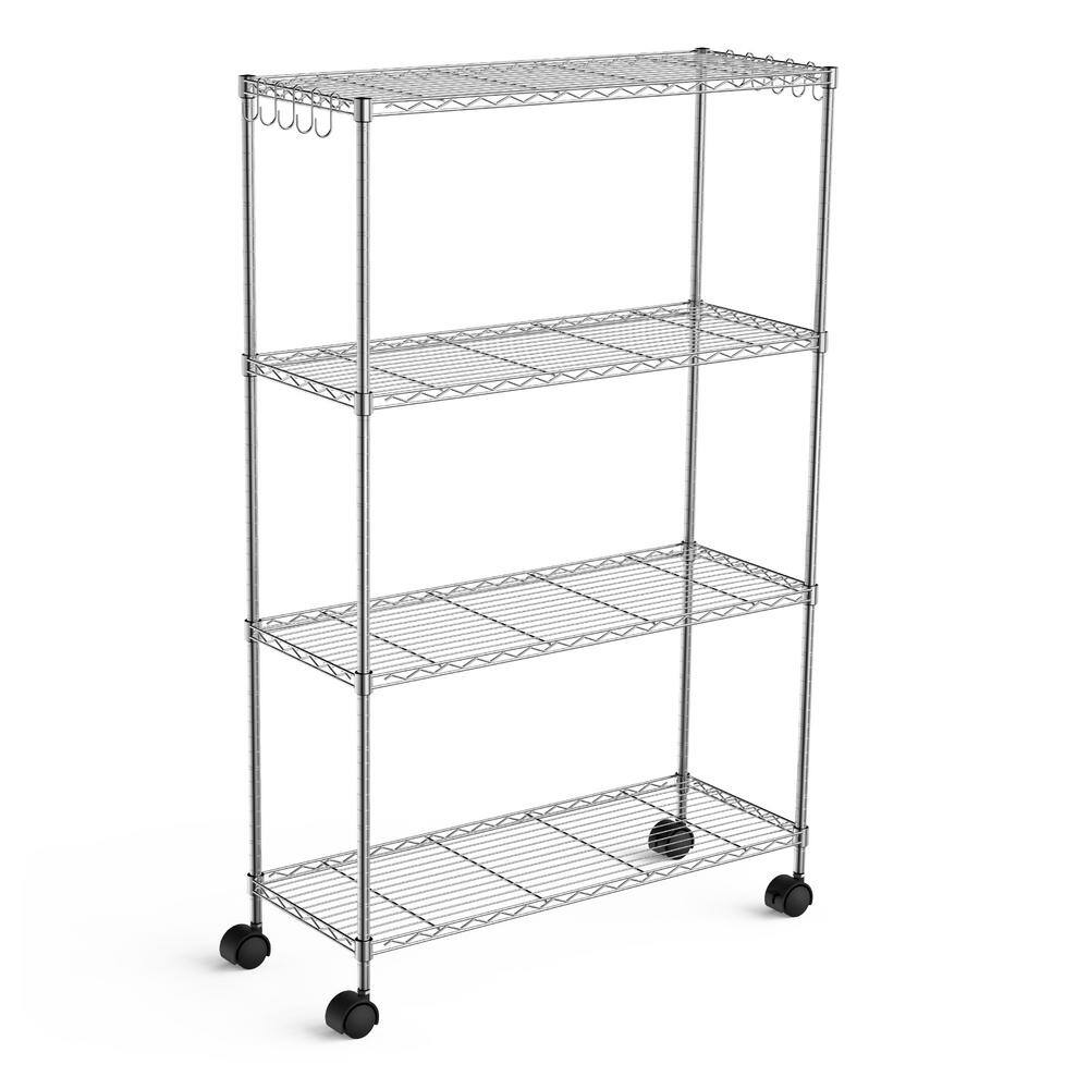4-Tiers Steel Adjustable Garage Storage Shelving Unit in Chrome (35 in. W x 57 in. H x 14 in. D) price history on PriceWatchPro