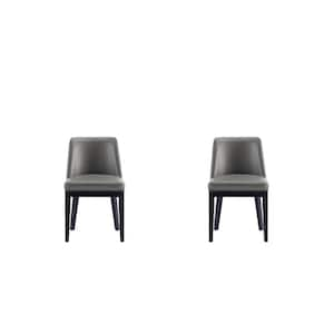 Gansevoort Pebble Grey Faux Leather Dining Chair (Set of 2)