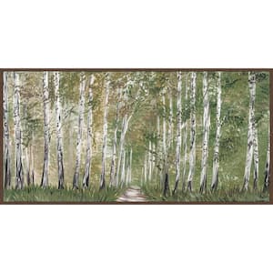 "A Shady Path" by Marmont Hill Floater Framed Canvas Nature Art Print 30 in. x 60 in. .