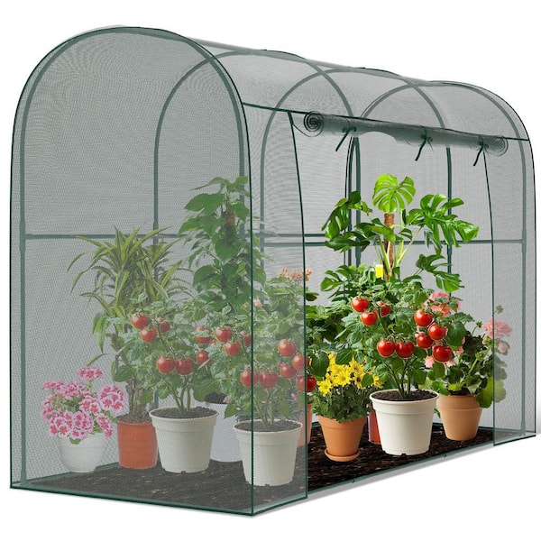 10 ft. x 3.25 ft. x 6 ft. Crop Cage Plant Protection Tent with Zipper Door Wind-Resistant Plant Cages for Plants, Round