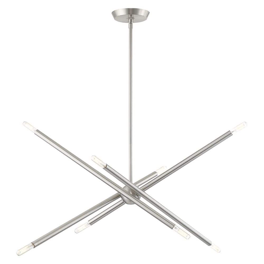 AVIANCE LIGHTING Griffin-8 Light Brushed Nickel Linear Chandelier