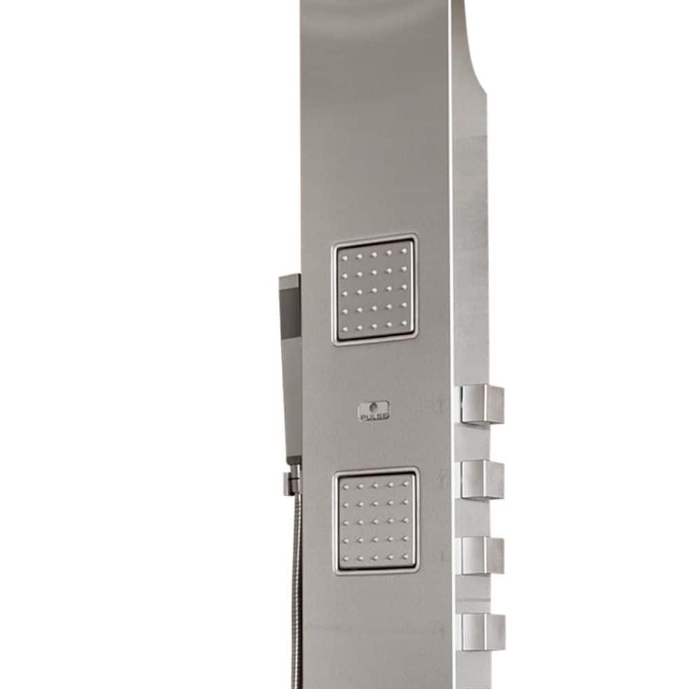 Waimea Brushed Stainless Steel Shower Panel with Rainfall Showerhead