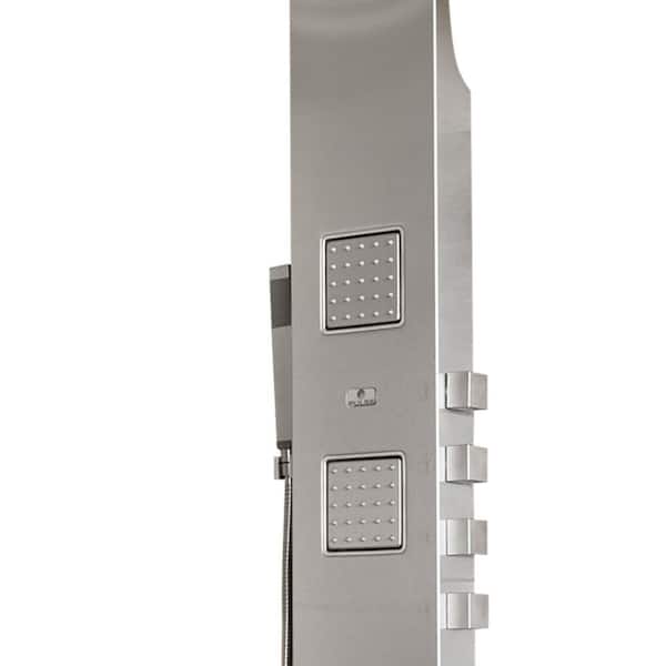 Waimea 3-Jet Shower System with Rainfall and Waterfall Showerheads in Brushed Stainless Waimea 3-Jet Shower System with Rainfall and Waterfall Showerheads in Brushed Stainless