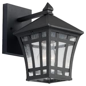 Herrington 1-Light Black Outdoor Wall Lantern Sconce