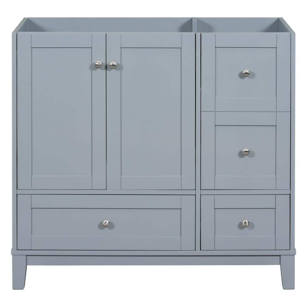 36 in. W x 18 in. D x 33 in. H Bath Vanity Cabinet without Top in Grey-Blue