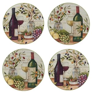 Meadow Brook Vineyard Multicolored Earthenware Dinner Plate Set Of 4
