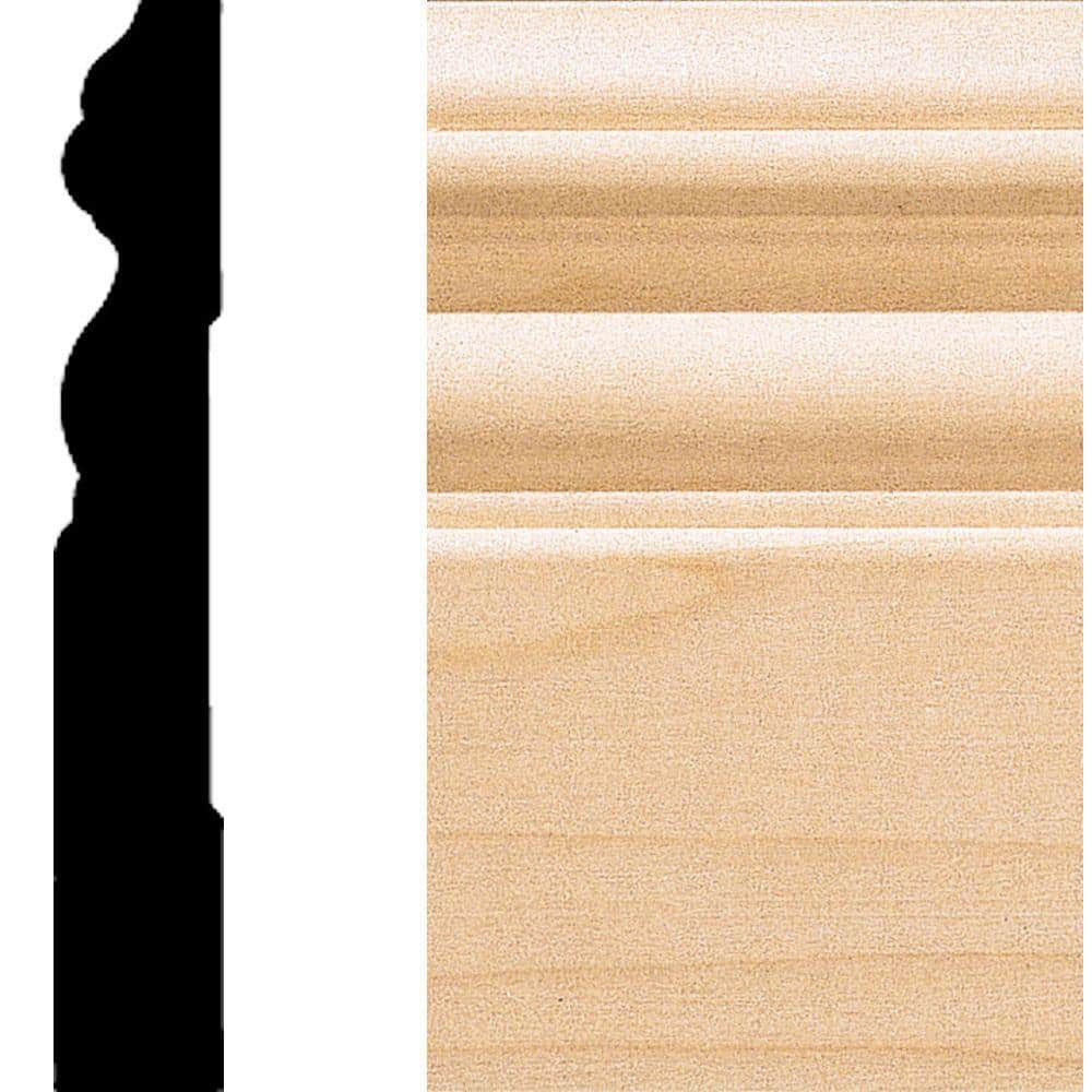 HOUSE OF FARA 5/8 in. x 4 in. Hardwood Wood Baseboard Moulding 739 ...