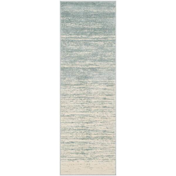 SAFAVIEH Adirondack Slate/Cream 3 ft. x 10 ft. Solid Color Striped Runner Rug
