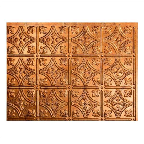 Fasade Traditional 1 18 in. x 24 in. Muted Gold Vinyl Decorative Wall Tile Backsplash 18 sq. ft. Kit