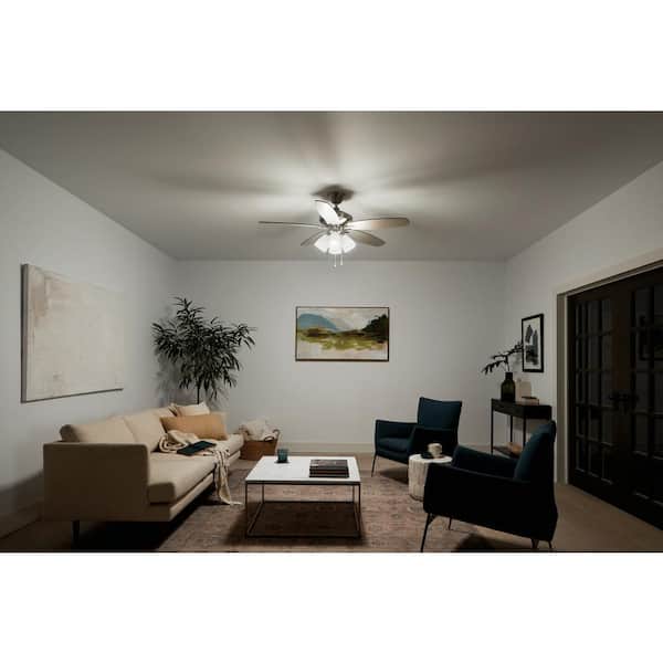 KICHLER Renew Premier 52 in. Indoor Brushed Stainless Steel Dual