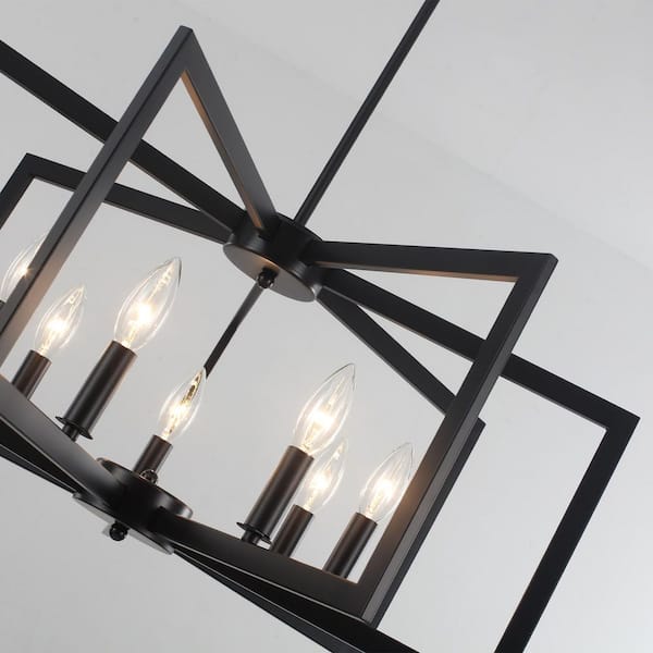 ADSENSTY 7-Light Black Modern Chandelier Light Fixture with