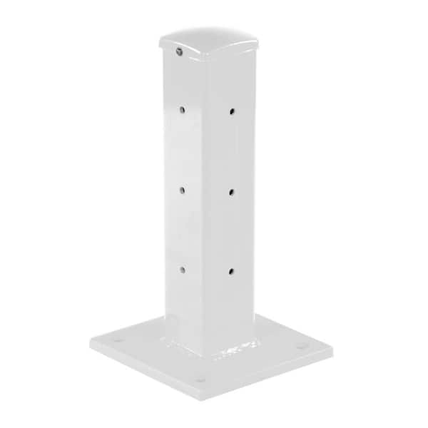 Vestil White Guardrail Rigid Tube Post Bolt-On Style