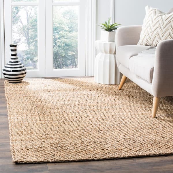 Natural Fiber Beige 8 ft. x 10 ft. Solid Area Rug