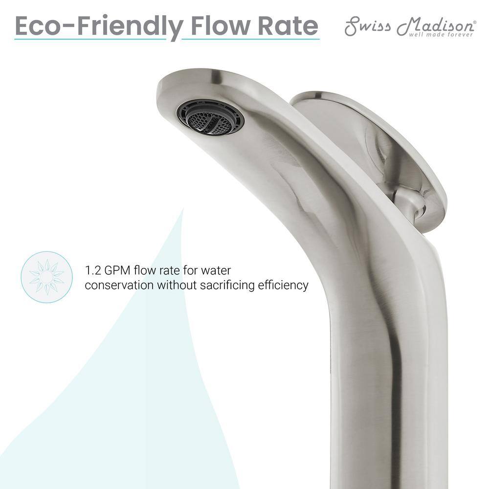 Sublime Brushed Nickel Single-Handle High Arc Bathroom Faucet