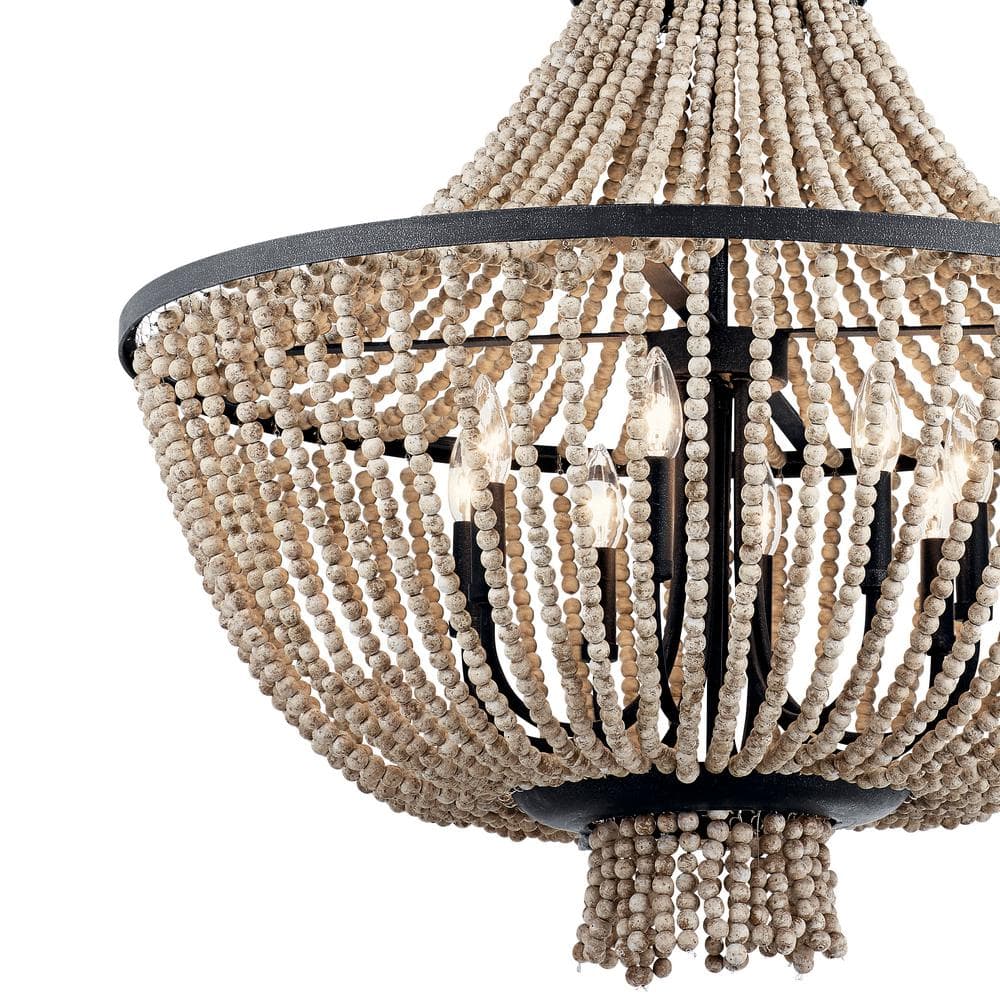 Elegant Black Crystal 8-Light Transitional Chandelier