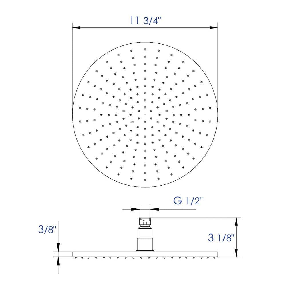 Rain Fixed Shower Head 1.8 GPM GPM with Temperature-based LED
