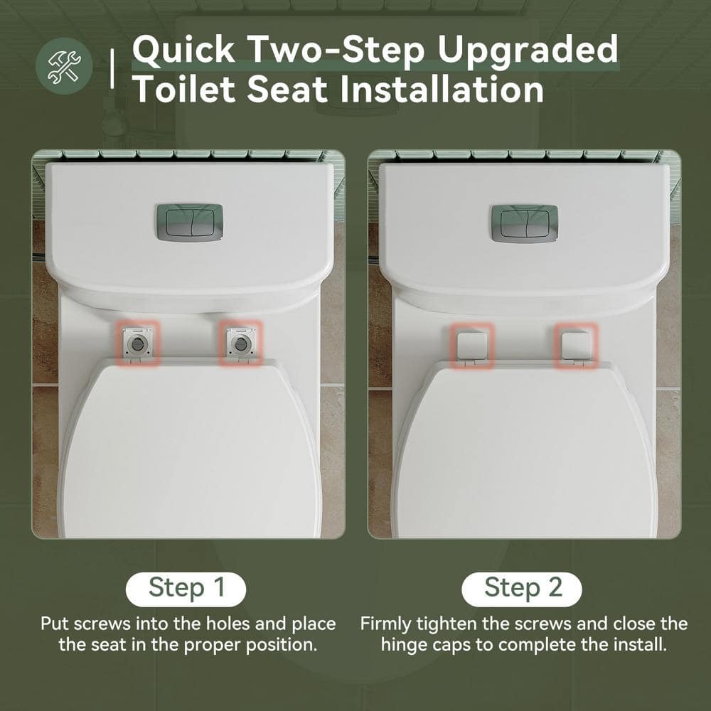 White Elongated Dual Flush High Efficiency One-Piece Toilet