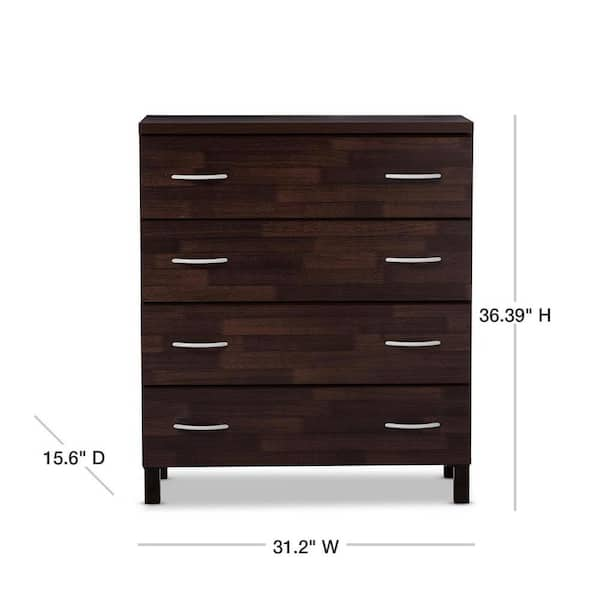 Baxton Studio Maison Contemporary Dark Brown Wood Finish Wood 4