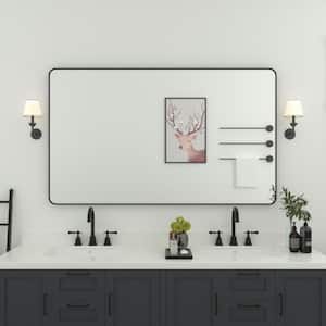 Ruhr 60 in. W x 36 in. H Rectangular Framed Wall Bathroom Vanity Mirror in Black