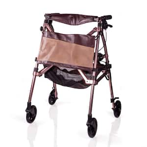 Elite Travel Standard 4-Wheeled Rollator with Seat in Champagne Gold