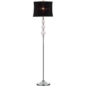 Venezia 60.25 in. Clear Floor Lamp with Black Shade