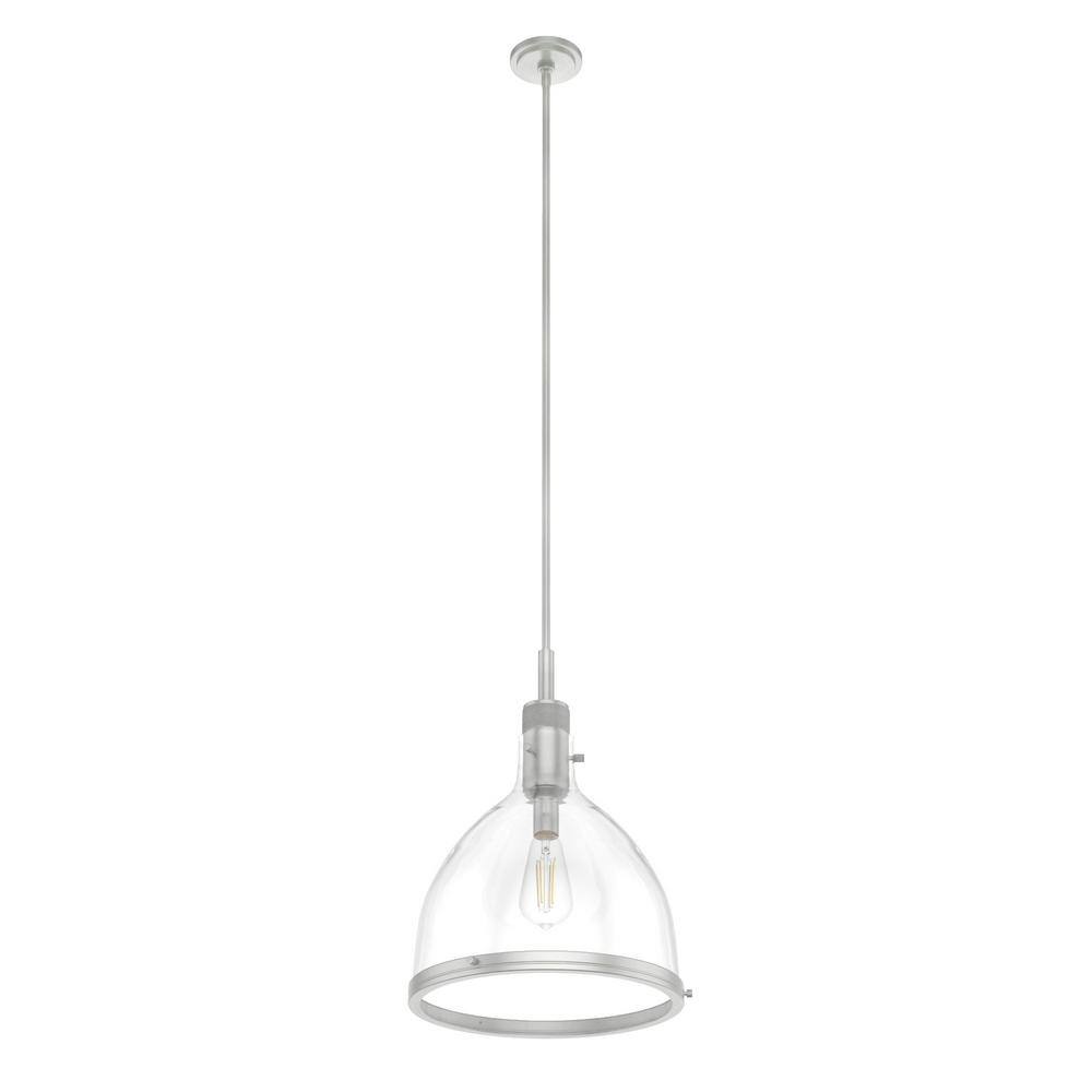 Van Nuys Brushed Nickel 16" Glass Bell Pendant Light