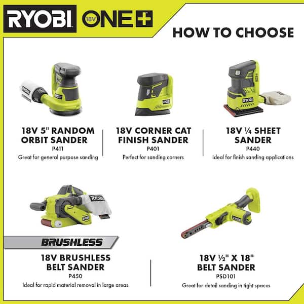 RYOBI - ONE+ 18V Cordless 5 in. Random Orbit Sander (Tool-Only)