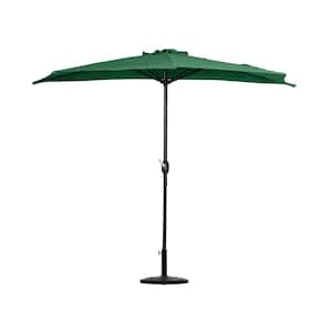 Peru 9 ft. Market Half Patio Umbrella in Dark Green with Base Included