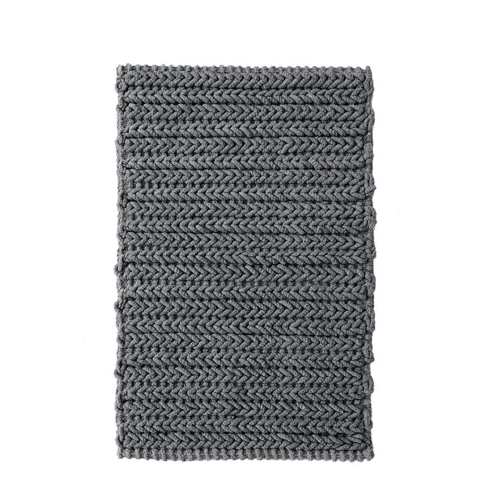 Vsmile 20 in. W. x 30 in. 100% Gray Cotton Chenille Chain