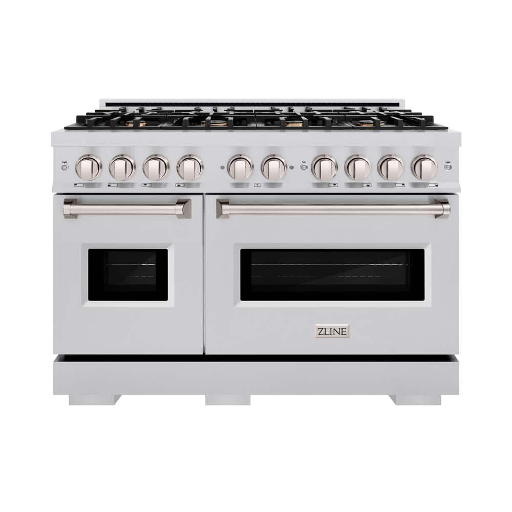 48" Stainless Steel Dual Fuel Range with 8 Burners and Griddle