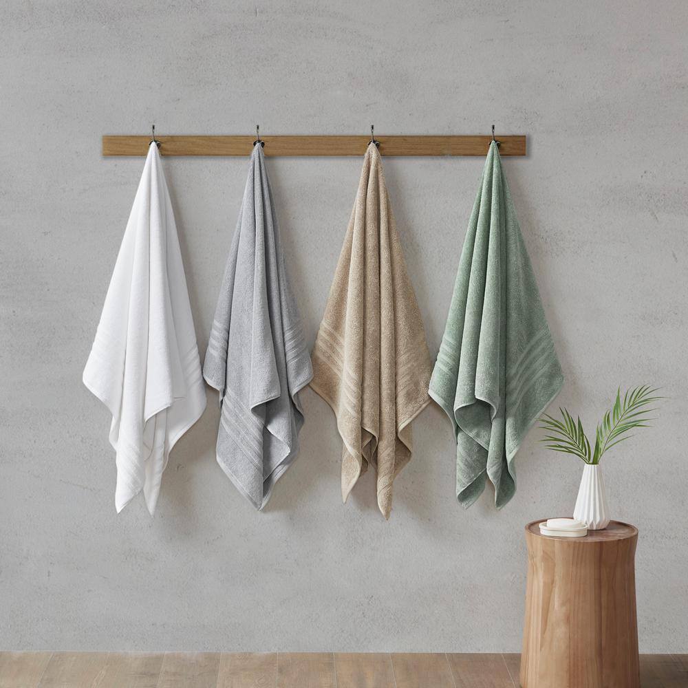 Nurture Sustainable Antimicrobial Cotton Blend Bath Towel Set in Gray