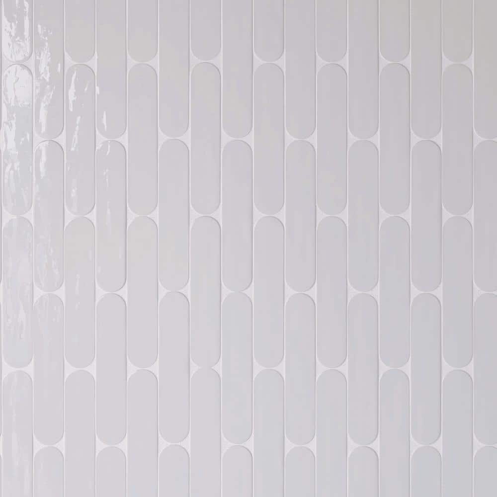 Blanco White Polished Ceramic Subway Wall Tile 2x9