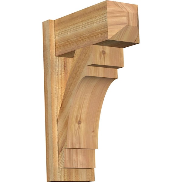 Ekena Millwork 8 in. x 26 in. x 18 in. Western Red Cedar Merced Craftsman Rough Sawn Outlooker