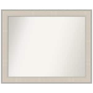 Cottage White Silver 32.5 in. W x 26.5 in. H Non-Beveled Coastal Rectangle Wood Framed Wall Mirror in White