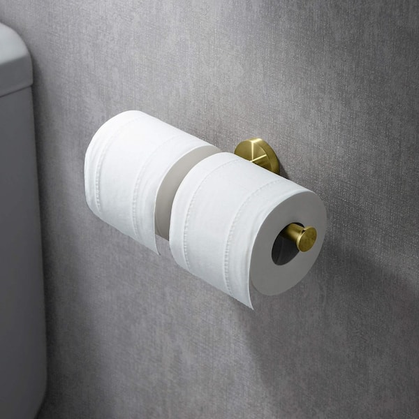 Bathroom Accessories Wall Mounted Toilet Paper Holder Round Post in Brushed Gold