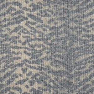 Fearless - Waterfall - Blue 13.2 ft. 36 oz. Wool Pattern Installed Carpet