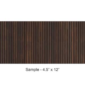 Take Home Sample - Rounded Mini Slats 1/4 in. x 0.375 ft. x 1 ft. Wenge Brown Glue-Up Foam Wood Wall Panel(1-Piece/Pack)