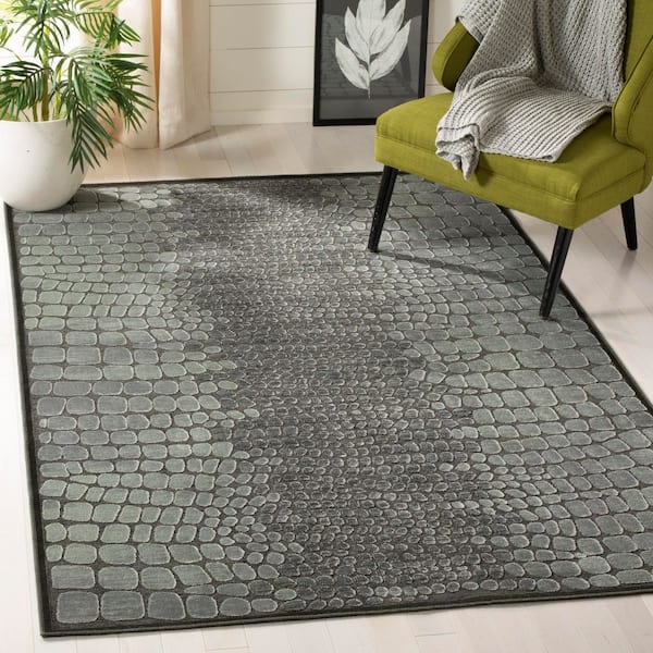 Martha Stewart 8 ft. x 10 ft. Anthracite/Anthracite Gradient Geometric Area Rug