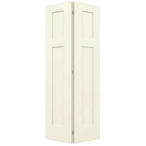 36 in. x 80 in. Craftsman Vanilla Painted Smooth Molded Composite Closet Bi-fold Door