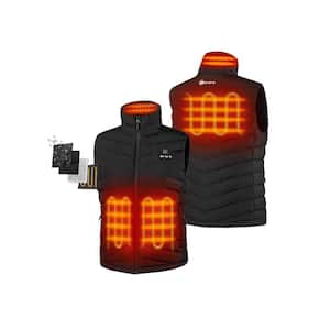 Women's Medium Black 7.38-Volt Lithium-Ion Lightweight Heated Down Vest with 800 Fill Power Down and Upgraded Battery